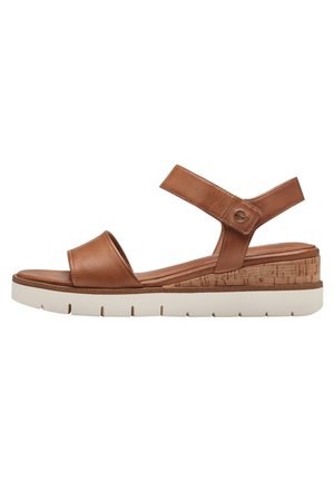 Sandalen met sleehak - nut