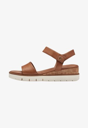 Sandalen met sleehak - nut