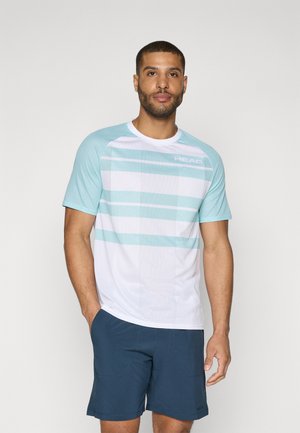 PERFORMANCE MEN - Sports T-shirt - white/light blue