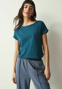 Next - ROUND NECK - REGULAR FIT - Jednoduché tričko - teal blue Miniatura obrázku 1