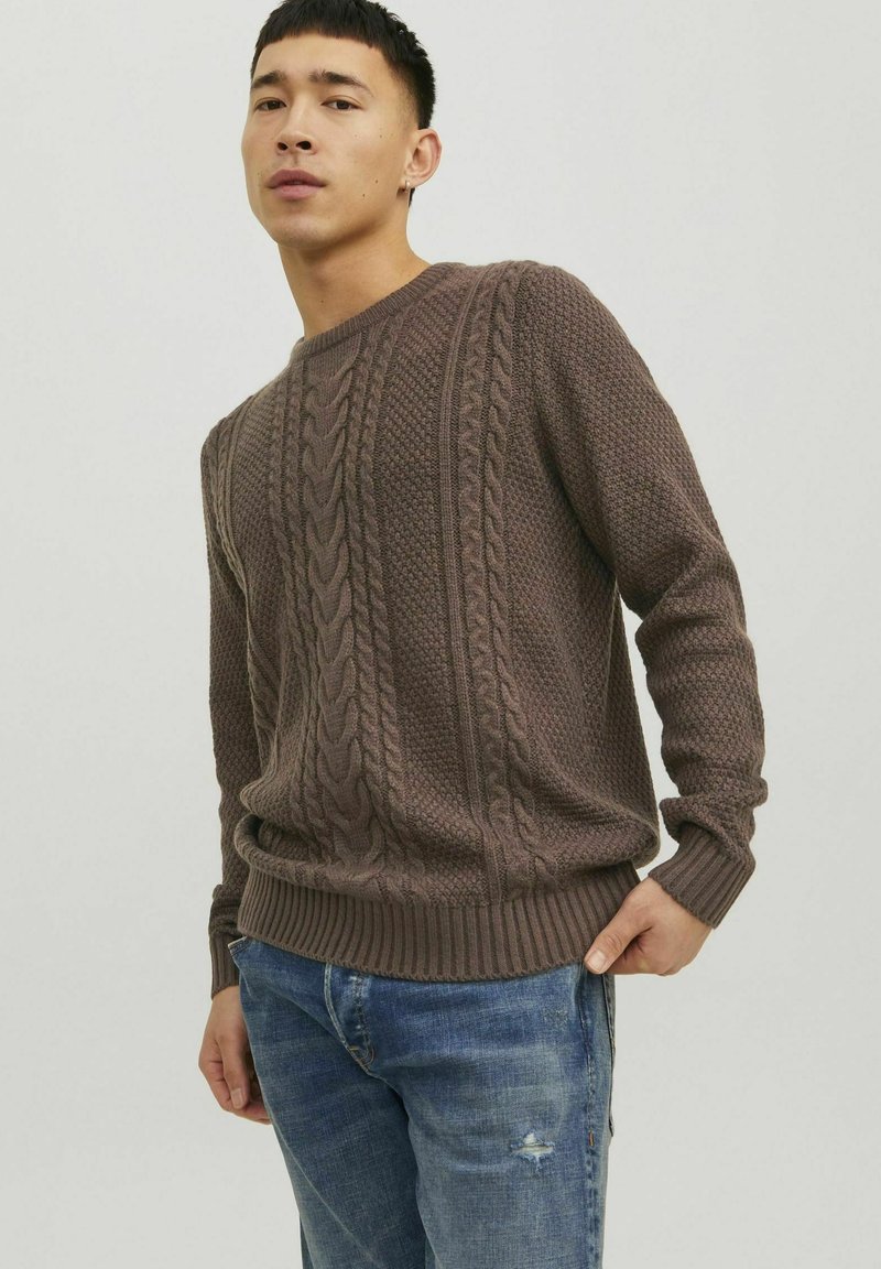 Jack & Jones CREW NECK - Neule - seal brown