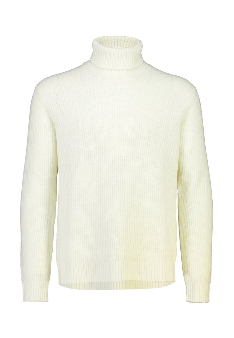 Kerma turtleneck-neulepaita, joka on valmistettu teksturoidusta resorikudoksesta. Siinä on pitkät hihat ja rento istuvuus hieman pidemmällä takasaumalla.