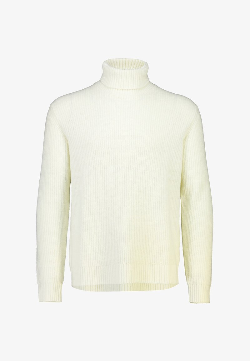 Kerma turtleneck-neulepaita, joka on valmistettu teksturoidusta resorikudoksesta. Siinä on pitkät hihat ja rento istuvuus hieman pidemmällä takasaumalla.