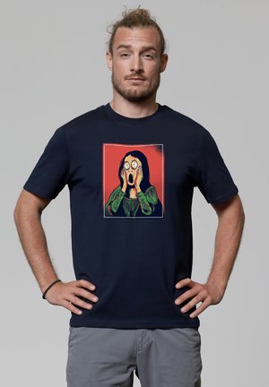 watapparel MONA LISA SCREAM - T-shirt print - french navy