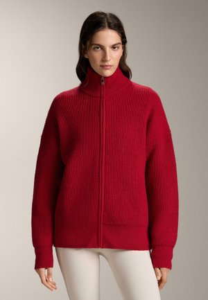 LONG JACKET - Cardigan - mottled red