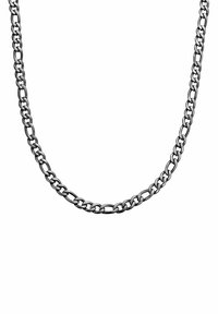 Hõbedane kettkaelakee, millel on lamedad lingid, sujuv tekstuur, ühtlane laius ja läikiv viimistlus. Minimalistlik disain, ilma nähtavate konksude või aktsentideta.