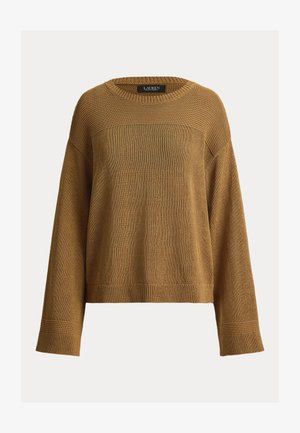 Lauren Ralph Lauren, COTTON BLEND CREWNECK - Svetrík - tobacco bronze-coloured