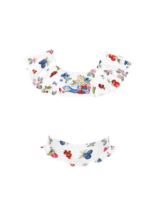 ALICE IN THE WONDERLAND DISNEY COSTUME FRUITY FLOWERS FRUITS - Bikini - bianco