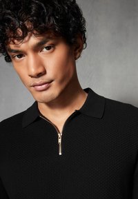Next SHORT SLEEVE BUBBLE ZIP -REGULAR FIT - Polo - black