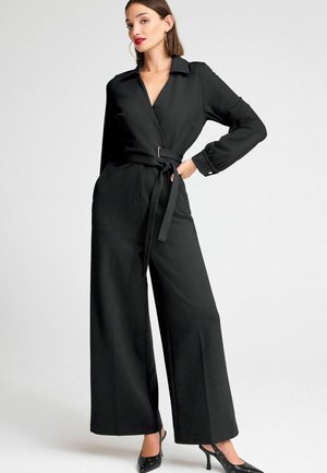 LONG SLEEVE WIDE LEG - REGULAR FIT - Kezeslábas - black