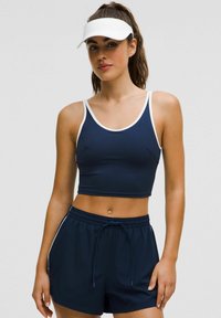 SCOOP-NECK CUTOUT TENNIS TANK - Top - club blue white