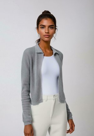 Strickjacke - light grey melange