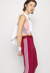 adidas Sportswear 3 STRIPES - Leggings - legacy burgundy/white
