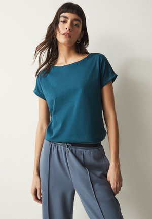 Next, ROUND NECK CAP SLEEVE T-SHIRT - REGULAR FIT - T-shirt basic - teal blue
