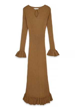 KEYHOLE FRILL - Robe longue - camel