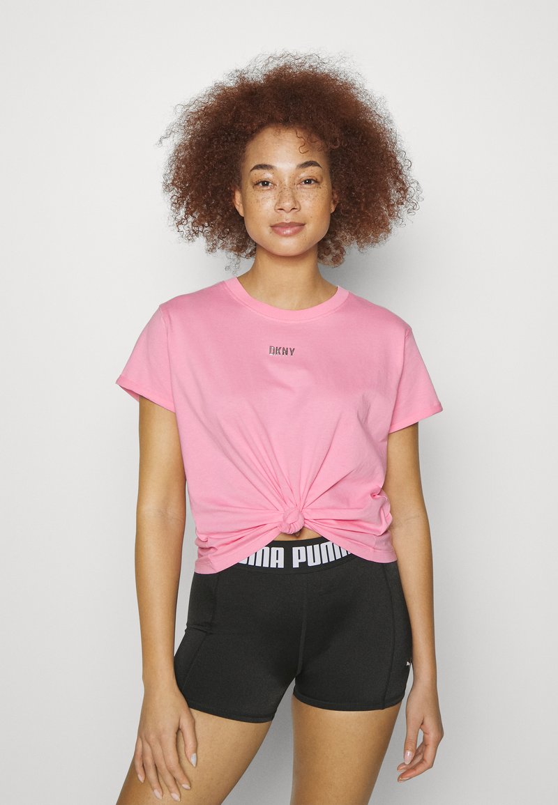 DKNY Women Sport Metallic Logo Boxy T-Shirt Black Plus Size 3X