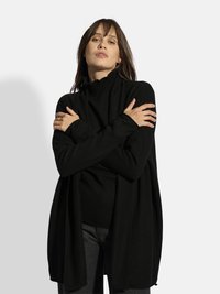 Just Cashmere LONG OUVERT COL CHÂLE - Cardigan - noir