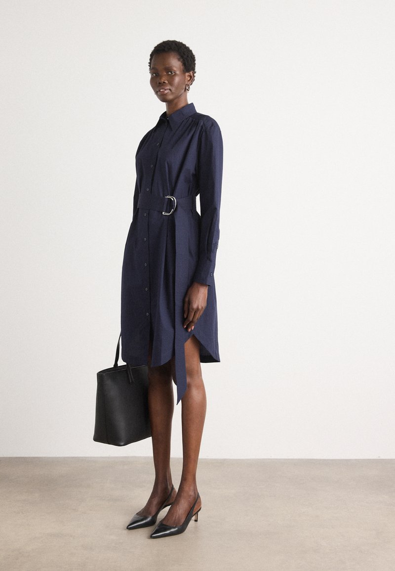 boss shirt dress BOSS - Cotton-poplin shirt dress with eyelet belt