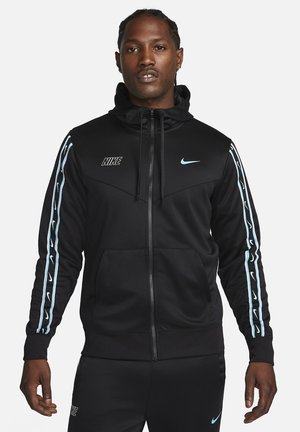REPEAT HOODY - Trainingsjacke - black black baltic blue
