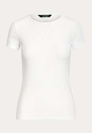 Lauren Ralph Lauren STRETCH COTTON T-SHIRT - Βασικό μπλουζάκι - white