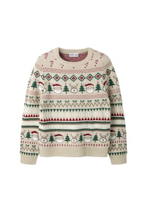 Name it, KNITTED PULLOVER CHRISTMAS - Pullover - white