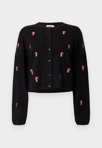 OBJTHESS SLEEVE CARDIGAN - Strickjacke - black