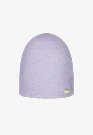 Light purple knit beanie with a rounded shape, soft texture, and a small branded tag on the side. Suitable for cold weather.