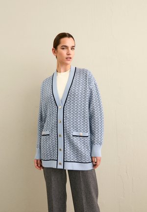 CARDICOAT MOTIF PIED DE COQ DETOURE - Cardigan - bleu ciel