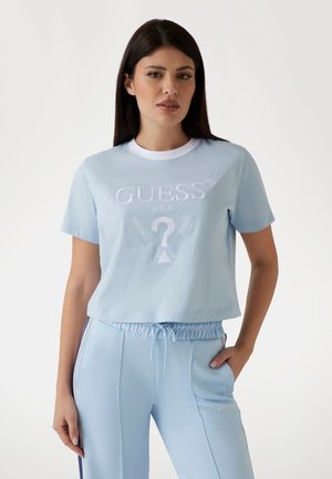 Guess BOXY - Print T-shirt - lichtblauw