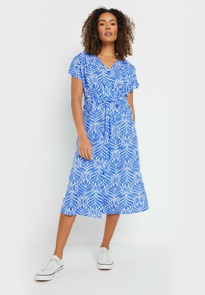M&Co LEAF PRINT TIE WAIST - Abito a camicia - blue