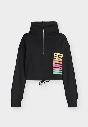 Calvin Klein Jeans, CROPPED TIE UNISEX - Hoodie - black