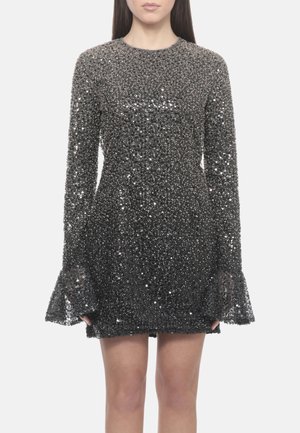 ROTATE, ABITO BEADED LS MINI - Vestito elegante - nero