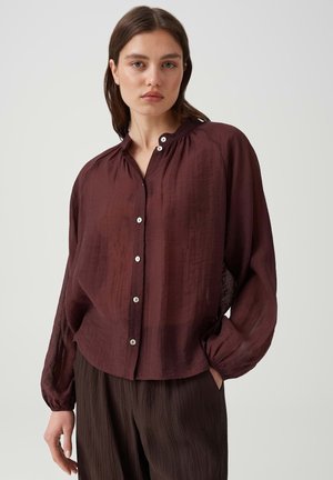 OPUS, LOOSE FIT CRINKLE LOOK - Hemdbluse - cherry jam