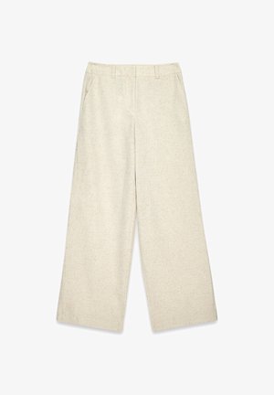 Heledad beez värvi laiad püksid tekstuurse kangaga, mis on varustatud vöökoha ja kahe külgpocketiga, loodud vaba lõikega.