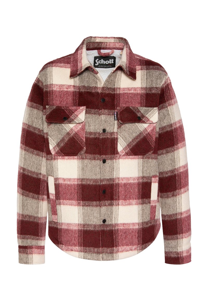 Camicia casual a maniche lunghe scozzese in flanella da uomo con doppia tasca, M102 Red Black, 6X-Large
