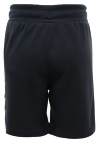 Svarta atletiska shorts i en mjuk, strukturerad tyg och med resårmidja. Har en rak skärning och inga synliga logotyper eller mönster.