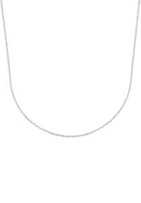 Silverfärgad kedjehalsband med en delikat, sammanflätad design. Har en slät yta och en polerad finish, lämplig för olika stilar.