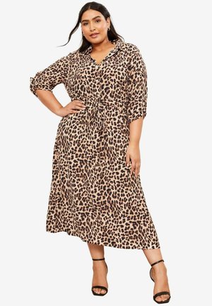 Friends Like These PLUS SIZE FIT - LONG SLEEVE MIDI - Blusenkleid - animal