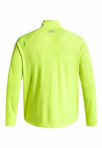 Langarmshirt in fel neon geel. Voorzien van een geplisseerde kraag, een soepele textuur en een logo op de achterkant van de hals. Lichtgewicht en aansluitend ontwerp.