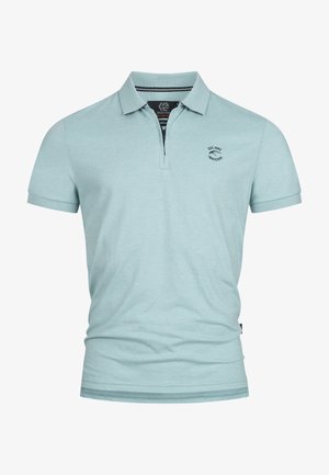 Lichtblauwe polo gemaakt van een katoenmix, met een twee-knopen sluiting, korte mouwen en een klein logootje op de borst.