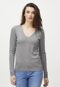 PULZ - SARA - Strickpullover - medium grey melange Thumbnail-Bild 1