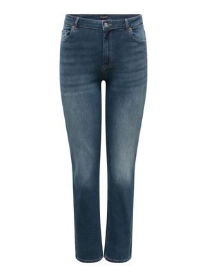 ONLY Carmakoma, STRAIGHT FIT JEANS CARWILLY HIGH WAIST STRAIGHT FIT JEANS - Jeans Tapered Fit - dark blue denim