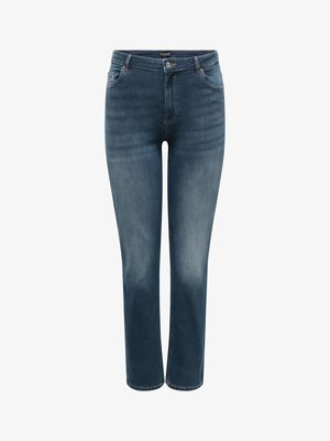 ONLY Carmakoma, STRAIGHT FIT JEANS CARWILLY HIGH WAIST STRAIGHT FIT JEANS - Jeans Tapered Fit - dark blue denim