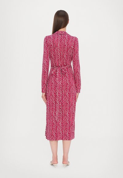 Diane von Furstenberg ABIGAL WRAP DRESS WITH CUFF - Maxi šaty - dark red