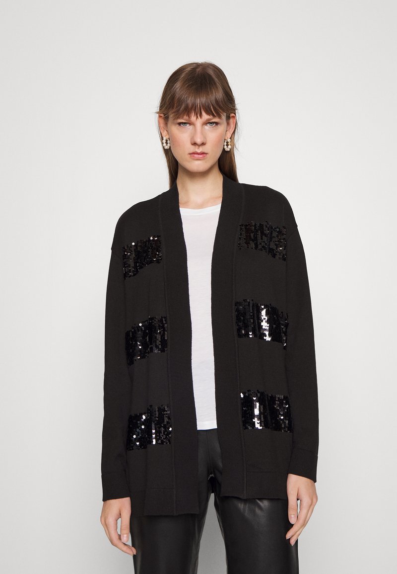 DKNY SEQUIN LONG CARDIGAN Chaqueta de punto black/negro Zalando.es