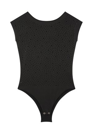 Terranova, WITH RHINESTONES AND A DEEP BACK NECKLINE - T-shirt con stampa - nero
