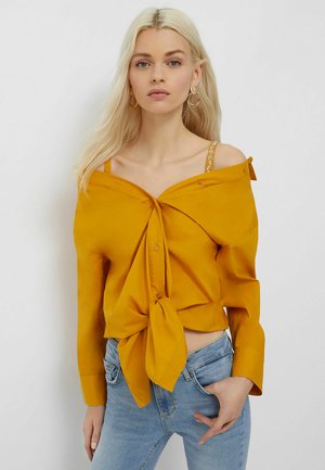 WITH BOW AND RHINESTONES - Camicetta - yellow