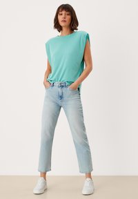 s.Oliver À ÉPAULETTES - T-shirt basic - turquoise