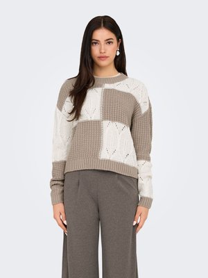 JDY, JDYJUSTY L/S MIX STRUC NOOS - Strickpullover - savannah tan