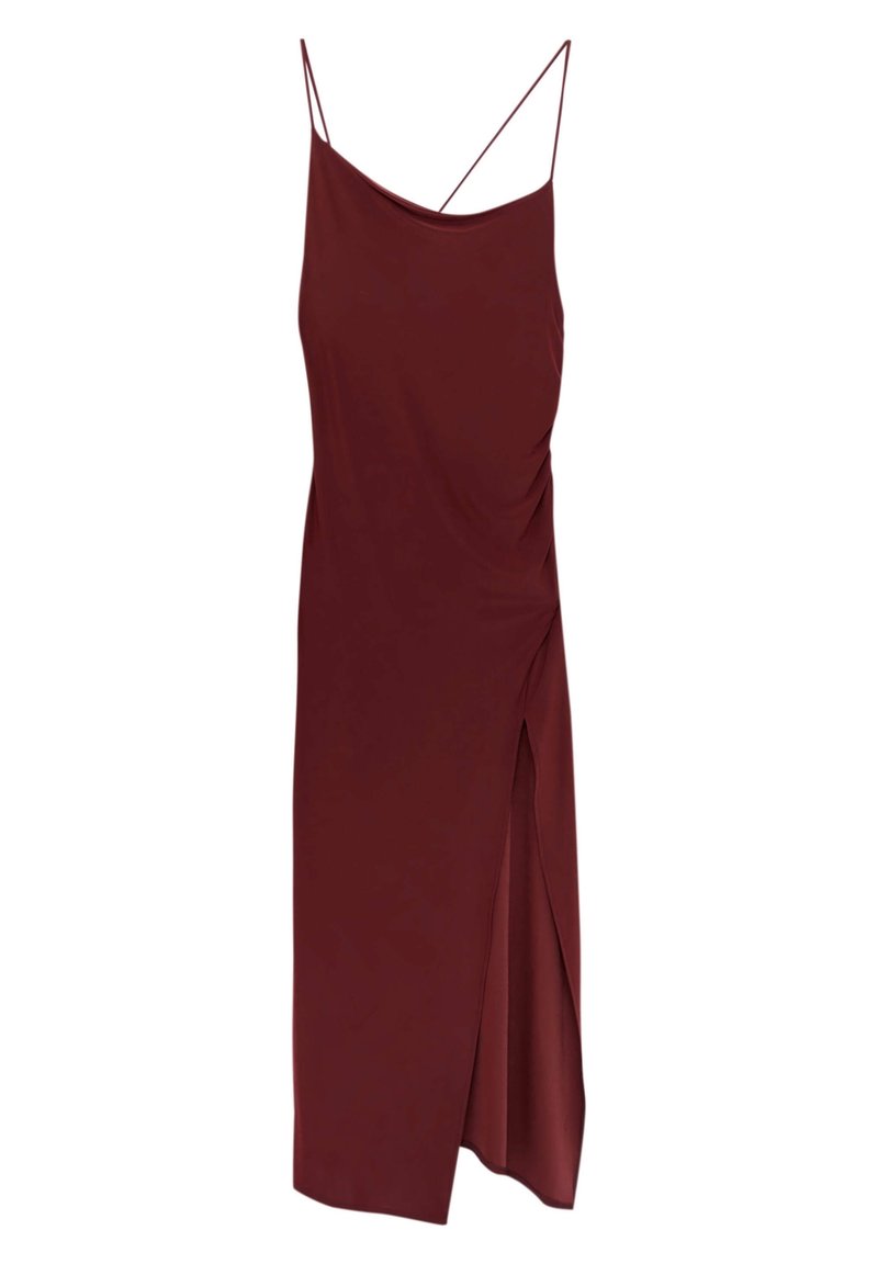 PULL&BEAR Robe de soire - mottled dark red/rouge fonc chin - (Seconde  main) - ZALANDO.FR